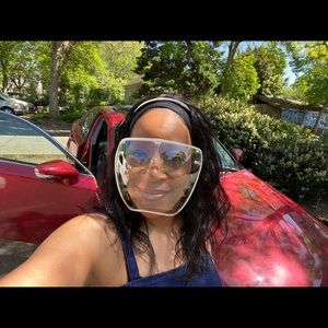 Callie’s custom face shades they are fog free.